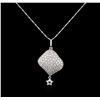 Image 2 : 14KT White Gold 0.69ctw Diamond Pendant With Chain