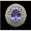 Image 1 : 14KT White Gold 3.32ct Tanzanite and Diamond Ring