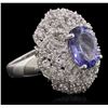 Image 2 : 14KT White Gold 3.32ct Tanzanite and Diamond Ring