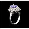 Image 3 : 1.70ct Tanzanite and Diamond Ring - 14KT White Gold