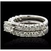 Image 2 : 14KT White Gold 2.67ctw Diamond Engagement Wedding Set