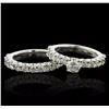 Image 3 : 14KT White Gold 2.67ctw Diamond Engagement Wedding Set