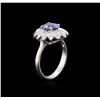 Image 3 : 1.76ct Tanzanite and Diamond Ring - 14KT White Gold