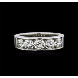 GIA Certified 1.64ctw Diamond Wedding Band - 14KT White Gold