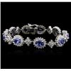 Image 1 : 14KT White Gold 13.14ctw Tanzanite and Diamond Bracelet