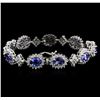 Image 3 : 14KT White Gold 13.14ctw Tanzanite and Diamond Bracelet