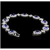 Image 4 : 14KT White Gold 13.14ctw Tanzanite and Diamond Bracelet