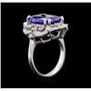 Image 3 : 7.47ct Tanzanite and Diamond Ring - 14KT White Gold