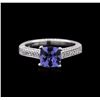 Image 1 : 14KT White Gold 1.37ct Tanzanite and Diamond Ring