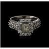 Image 1 : 14KT White Gold 1.58ctw Diamond Ring