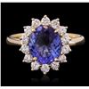 Image 1 : 14KT Yellow Gold 2.24ct Tanzanite and Diamond Ring