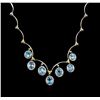 Image 1 : 34.97ctw Blue Zircon, Sapphire and Diamond Necklace - 14KT White Gold