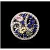 Image 1 : 14KT White Gold 3.18ctw Sapphire and Diamond Ring