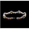 Image 3 : 14KT White Gold 18.15ctw Multicolor Sapphire and Diamond Bracelet