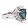 Image 2 : 14KT White Gold 3.26ct Tourmaline and Diamond Ring