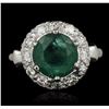 Image 1 : 14KT White Gold 2.37ct Emerald and Diamond Ring
