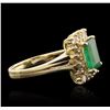 Image 2 : 14KT Yellow Gold 1.94ct Emerald and Diamond Ring