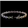Image 3 : 11.72ctw Multicolor Sapphire and Diamond Bracelet - 18KT White Gold