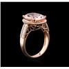Image 3 : 14KT Rose Gold 6.89ct Morganite and Diamond Ring