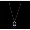 Image 2 : 14KT Yellow Gold 3.83ct Tanzanite and Diamond Pendant With Chain