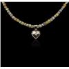 Image 2 : 14KT White Gold 32.44ctw Rough Diamond Necklace With Charm