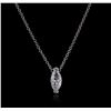 Image 2 : 14KT White Gold 0.49ct Diamond Solitaire Necklace