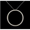 Image 2 : 14KT White Gold 1.45ctw Diamond Pendant With Chain