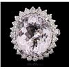 Image 1 : 14KT White Gold 24.09ct Kunzite and Diamond Ring