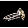 Image 3 : 14KT White Gold 4.74ctw Fancy Yellow Diamond Ring
