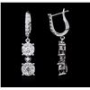 Image 2 : 14KT White Gold 1.19ctw Diamond Earrings