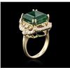 Image 3 : 14KT Yellow Gold 9.30ct Emerald and Diamond Ring