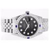 Image 2 : Rolex Stainless Steel 1.00ctw Diamond and Sapphire DateJust Men's Watch