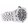 Image 3 : Rolex Stainless Steel 1.00ctw Diamond and Sapphire DateJust Men's Watch
