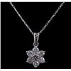 Image 2 : 14KT White Gold 1.25ctw Diamond Pendant With Chain