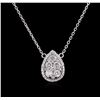 Image 2 : 14KT White Gold 0.85ctw Diamond Necklace