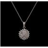 Image 1 : 0.55ctw Diamond Pendant With Chain - 14KT White Gold