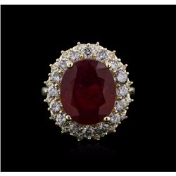 14KT Yellow Gold 8.00ct Ruby and Diamond Ring
