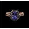 Image 1 : 2.56ct Tanzanite and Diamond Ring - 14KT Rose Gold