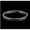 Image 2 : Cartier 18KT White Gold Love Bangle Bracelet Size 19