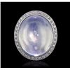 Image 1 : 18KT White Gold 21.49ct Opal, Sapphire and Diamond Ring