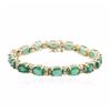 Image 1 : 14KT Yellow Gold 19.20ctw Emerald and Diamond Bracelet