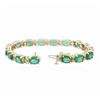 Image 3 : 14KT Yellow Gold 19.20ctw Emerald and Diamond Bracelet