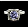 Image 1 : 14KT White Gold 2.43ct Tanzanite and Diamond Ring