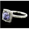 Image 2 : 14KT White Gold 2.43ct Tanzanite and Diamond Ring