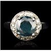 Image 1 : 14KT White Gold 2.23ct Blue Diamond Ring