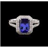 Image 1 : 14KT White Gold 1.76ct Tanzanite and Diamond Ring