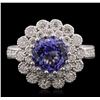 Image 1 : 14KT White Gold 2.27ct Tanzanite and Diamond Ring