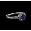Image 2 : 0.80ct Tanzanite and Diamond Ring -14KT White Gold