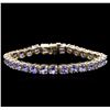 Image 1 : 13.60ctw Tanzanite Bracelet - 14KT Yellow Gold