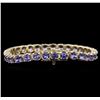 Image 2 : 13.60ctw Tanzanite Bracelet - 14KT Yellow Gold